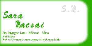 sara macsai business card