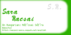 sara macsai business card